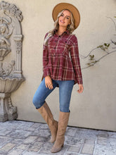 Plaid Vintage Flannel Long Sleeve Peter Pan Collar Cardigan Shir